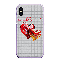 Чехол iPhone XS Max матовый Love - сердечки