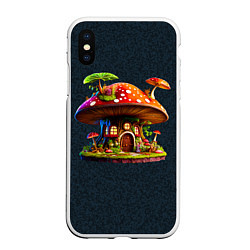 Чехол iPhone XS Max матовый Сказочный домик из гриба
