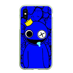 Чехол iPhone XS Max матовый Радужные друзья персонаж Синий