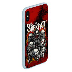 Чехол iPhone XS Max матовый Slipknot rock, цвет: 3D-голубой — фото 2