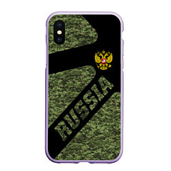 Чехол iPhone XS Max матовый Камуфляж - RUSSIA