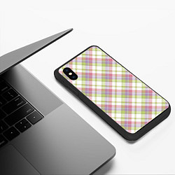 Чехол iPhone XS Max матовый Шотланская клетка, цвет: 3D-черный — фото 2