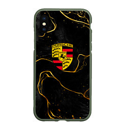 Чехол iPhone XS Max матовый Gold Porsche