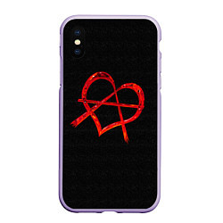 Чехол iPhone XS Max матовый Сердце анархиста