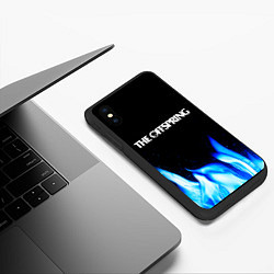 Чехол iPhone XS Max матовый The Offspring blue fire, цвет: 3D-черный — фото 2