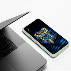 Чехол iPhone XS Max матовый Скелет мумии, цвет: 3D-салатовый — фото 2