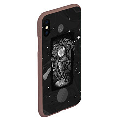 Чехол iPhone XS Max матовый Объемный космонавт, цвет: 3D-коричневый — фото 2