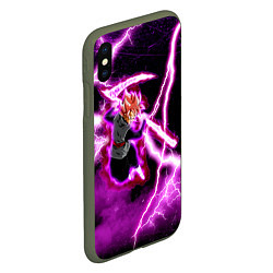 Чехол iPhone XS Max матовый Гоку Блек Аниме Dragon Ball, цвет: 3D-темно-зеленый — фото 2