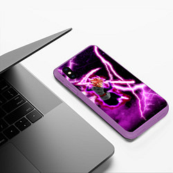 Чехол iPhone XS Max матовый Гоку Блек Аниме Dragon Ball, цвет: 3D-фиолетовый — фото 2