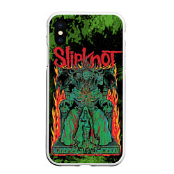 Чехол iPhone XS Max матовый Slipknot green satan