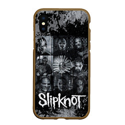 Чехол iPhone XS Max матовый Slipknot black & white style