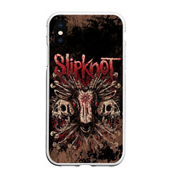 Чехол iPhone XS Max матовый Slipknot skull