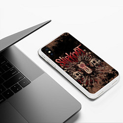 Чехол iPhone XS Max матовый Slipknot skull, цвет: 3D-белый — фото 2