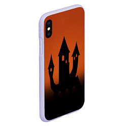 Чехол iPhone XS Max матовый Halloween - замок ведьм, цвет: 3D-светло-сиреневый — фото 2