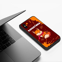 Чехол iPhone XS Max матовый Валентина осенняя лисичка, цвет: 3D-черный — фото 2
