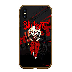 Чехол iPhone XS Max матовый Slipknot bloody, цвет: 3D-коричневый