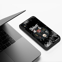 Чехол iPhone XS Max матовый Black slipknot, цвет: 3D-черный — фото 2