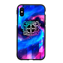 Чехол iPhone XS Max матовый Bayer 04 неоновый космос, цвет: 3D-черный