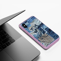 Чехол iPhone XS Max матовый Cotton Rag - Patchwork -Tiger, цвет: 3D-сиреневый — фото 2