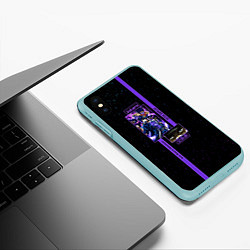 Чехол iPhone XS Max матовый JoJo Bizarre Adventure Jotaro, цвет: 3D-мятный — фото 2