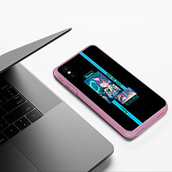 Чехол iPhone XS Max матовый Re: Zero жизнь с нуля в другом мире Rem, цвет: 3D-розовый — фото 2