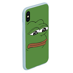 Чехол iPhone XS Max матовый Лягушонок Pepe грустит, цвет: 3D-голубой — фото 2