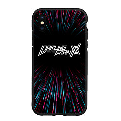 Чехол iPhone XS Max матовый Darling in the FranXX infinity, цвет: 3D-черный