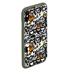 Чехол iPhone XS Max матовый Злобные панды, цвет: 3D-темно-зеленый — фото 2