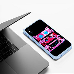 Чехол iPhone XS Max матовый Взгляды Сатору Годжо - Магическая битва, цвет: 3D-голубой — фото 2
