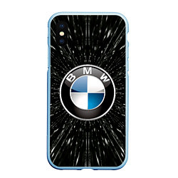 Чехол iPhone XS Max матовый БМВ эмблема, автомобильная тема, цвет: 3D-голубой