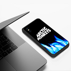 Чехол iPhone XS Max матовый Arctic Monkeys blue fire, цвет: 3D-черный — фото 2