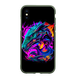 Чехол iPhone XS Max матовый Дракон и девушка - поп арт