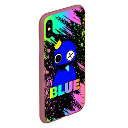 Чехол iPhone XS Max матовый Rainbow Friends - Blue, цвет: 3D-малиновый — фото 2