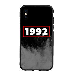 Чехол iPhone XS Max матовый 1992 - в красной рамке на темном, цвет: 3D-черный