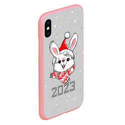Чехол iPhone XS Max матовый Белый кролик в шарфе 2023, цвет: 3D-баблгам — фото 2