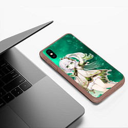 Чехол iPhone XS Max матовый Дендро Архонт - Нахида, цвет: 3D-коричневый — фото 2