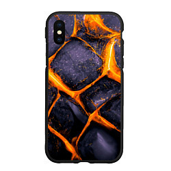 Чехол iPhone XS Max матовый Чешуя дракона, цвет: 3D-черный