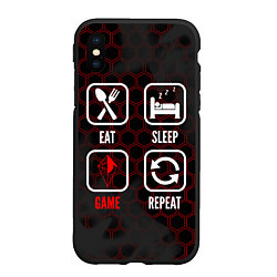 Чехол iPhone XS Max матовый Eat, sleep, No Mans Sky, repeat, цвет: 3D-черный