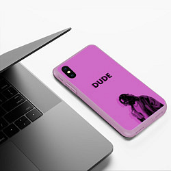 Чехол iPhone XS Max матовый Большой Лебовски DUDE, цвет: 3D-сиреневый — фото 2