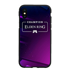 Чехол iPhone XS Max матовый Elden Ring gaming champion: рамка с лого и джойсти, цвет: 3D-черный