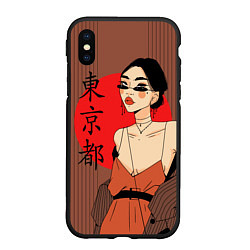 Чехол iPhone XS Max матовый Японская модница, цвет: 3D-черный
