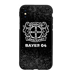 Чехол iPhone XS Max матовый Bayer 04 с потертостями на темном фоне