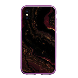 Чехол iPhone XS Max матовый Золотистые блёстки и песок