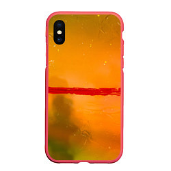 Чехол iPhone XS Max матовый Оранжевый туман и красная краска