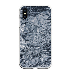 Чехол iPhone XS Max матовый Алюминиевая фольга, цвет: 3D-белый