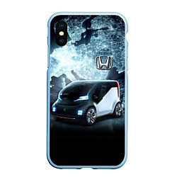 Чехол iPhone XS Max матовый Honda concept on the background of a neon world ma