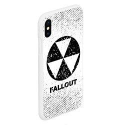 Чехол iPhone XS Max матовый Fallout с потертостями на светлом фоне, цвет: 3D-белый — фото 2