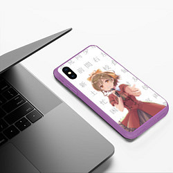 Чехол iPhone XS Max матовый Судзунэ Мияма - Отборочный проект, цвет: 3D-фиолетовый — фото 2