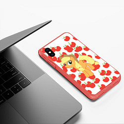 Чехол iPhone XS Max матовый AppleJack, цвет: 3D-красный — фото 2