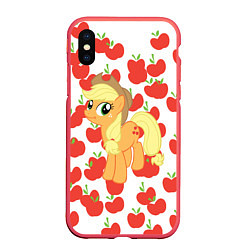 Чехол iPhone XS Max матовый AppleJack, цвет: 3D-красный